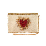 Beaded Heart Crossbody Bag
