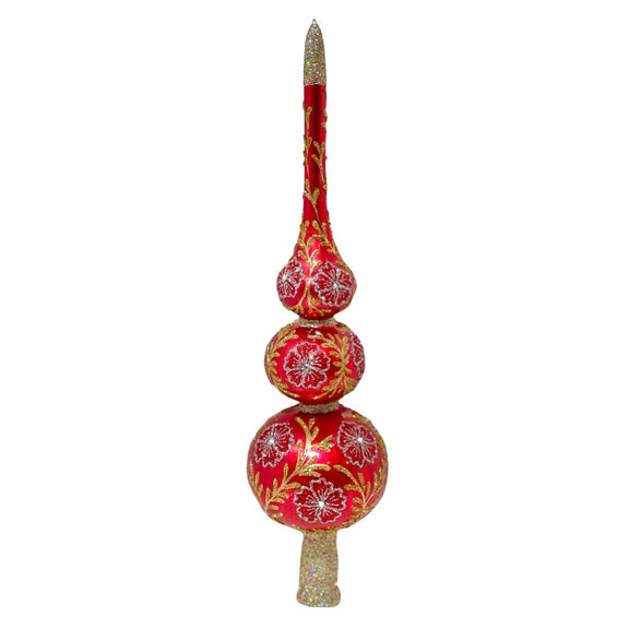 Jinglenog Holiday Red & Gold Tree Topper