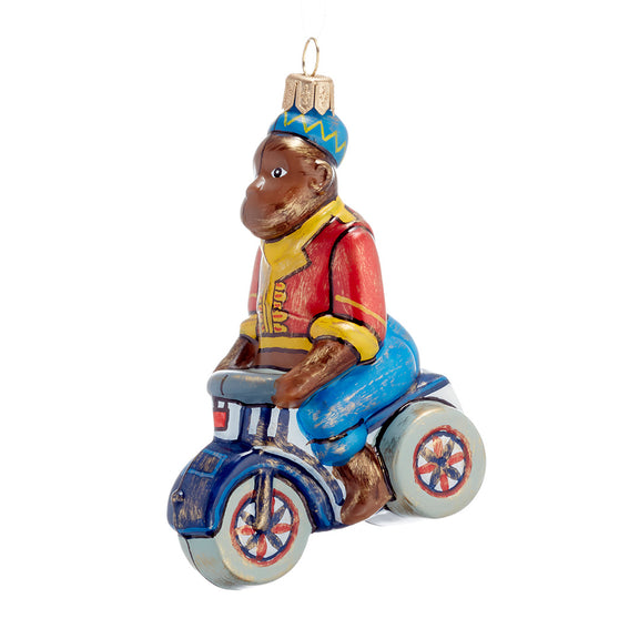 Toy Monkey on Tricycle Ornament