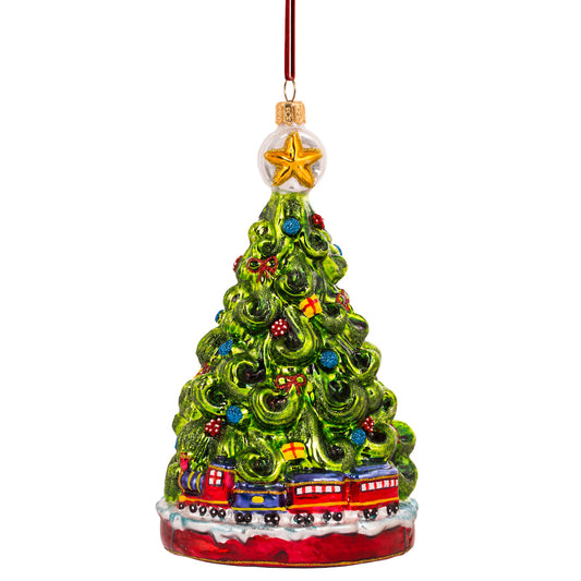 Xmas Tree with Train Ornament