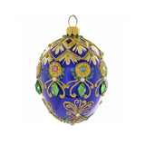 Blue & Green Jeweled Egg Ornament