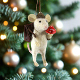 Mushroom Forager Mouse Ornament