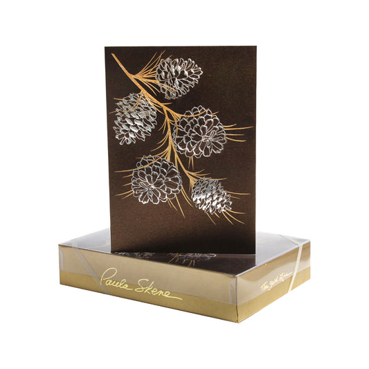 Paula Skene Pine Cone Bough Note Cards, Set of 8