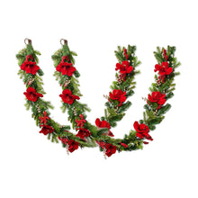 Gump's Pre-Lit Crimson Garden Garlands, Set of 2