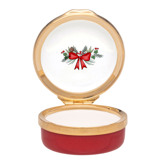 Merry Christmas Wreath Enamel Box