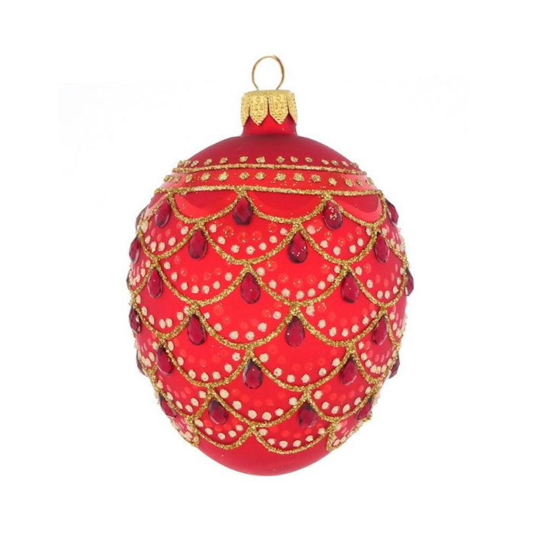 Red Fish Scale Egg Ornament