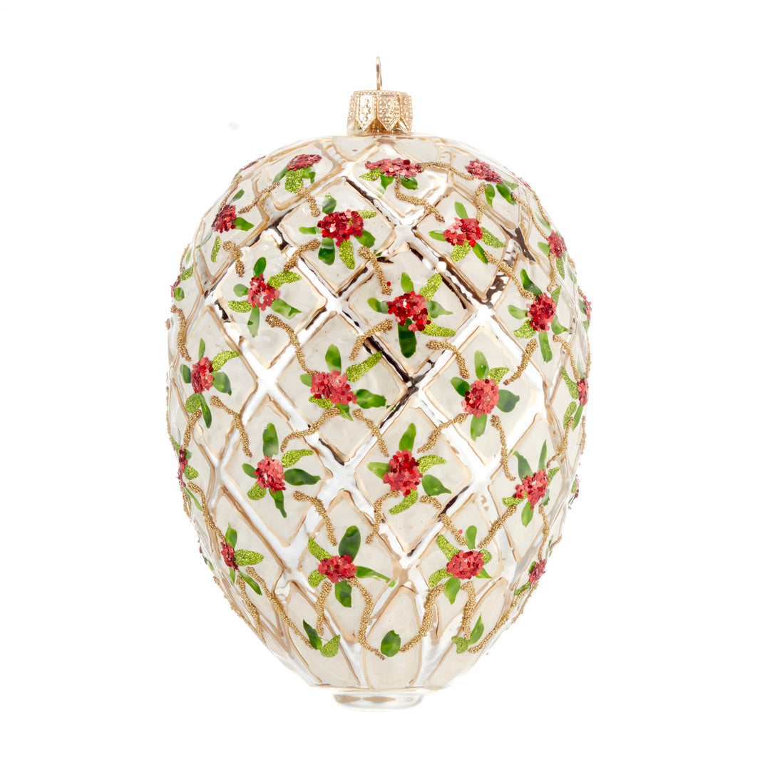 Rose Lattice Egg Ornament