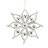 Beaded Silver Star Ornament
