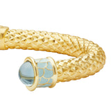Minoan Hinged Torque, Aquamarine Blue