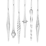 Gump's Frosted Icicle Ornaments, Set of 24