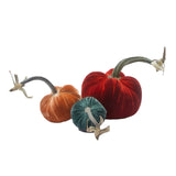 Cottage Hearth Velvet Pumpkins, Set of 3