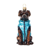 Chocolate Lab in Puffer Vest Ornament