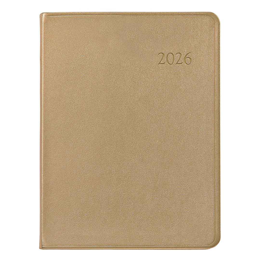 2026 Desk Diary, White Gold
