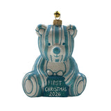 1st Xmas Bear 2026 Ornament, Blue