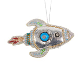 Space Rocket with Flames Ornament