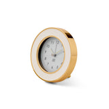 White Round Alarm Clock, Gold