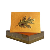 Golden Oak Leaf Note Cards, Box of 6