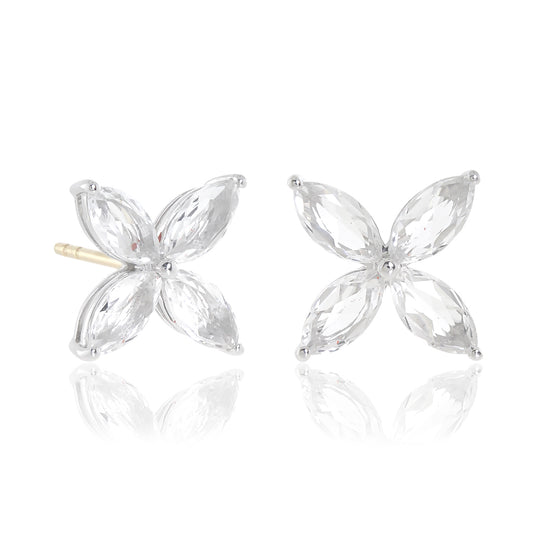 Stella Earrings in White Topaz