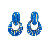 Blue Enamel Door Knocker Earrings