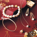 White Pearl Floating Necklace