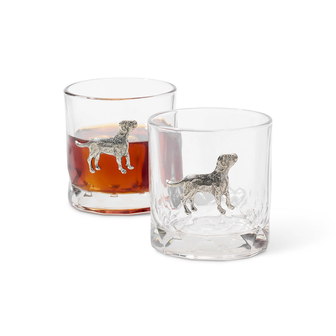 Golden Labrador Double Old-Fashioned Glasses, Set of 2