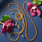 6-7mm Citrine & Gold Rondelle Necklace