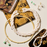 Belgravia Earrings in Apple Green Jade & Diamonds