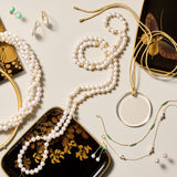 6mm Pearl & Gold Rope Necklace