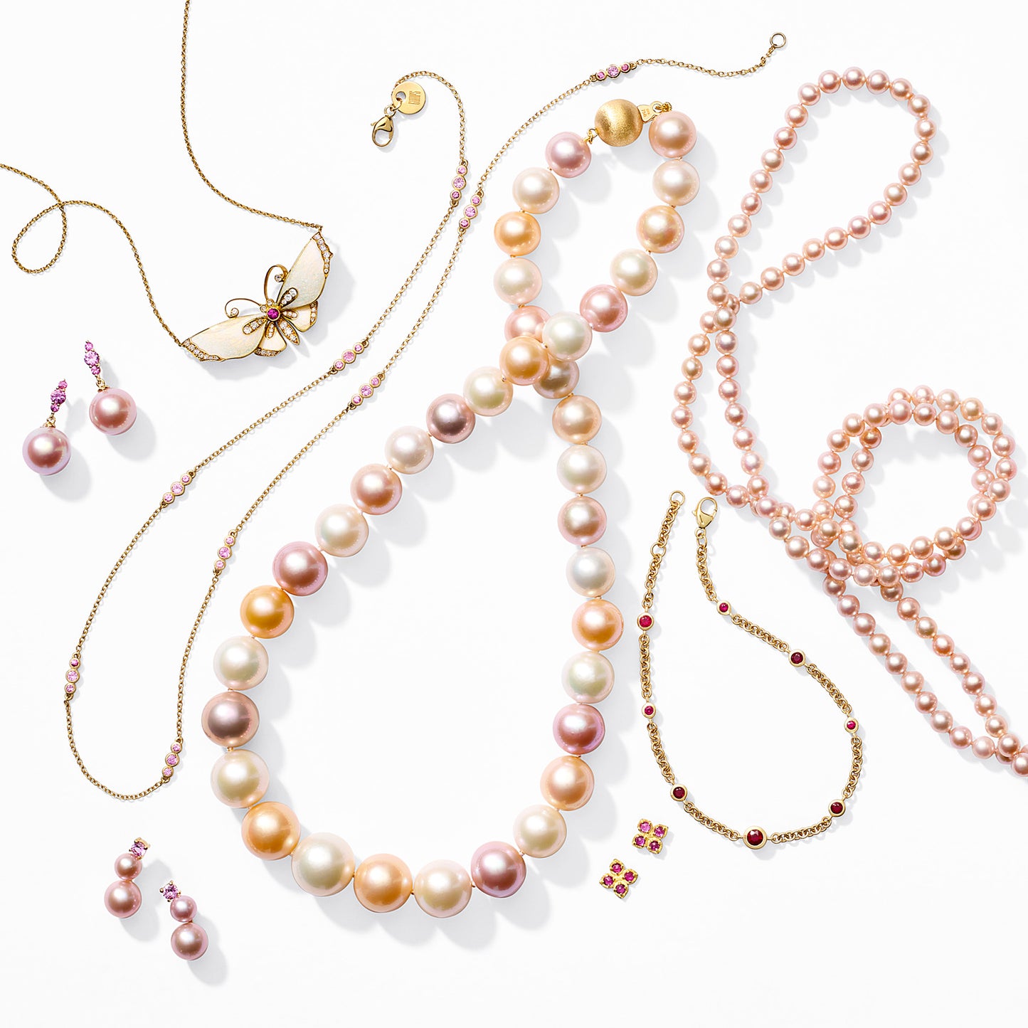 Graduated Multi-Color Pastel Pearl Necklace