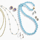 Trillion Drop Earrings in Aquamarines