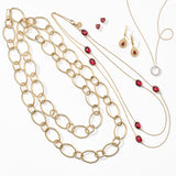 Garnet Heart Earrings