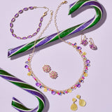 Quadrille Drop Earrings in Amethyst & Diamonds