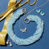 Diamond & Blue Enamel Butterfly Earrings