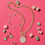 Emerald & Diamond Clover Chain Bracelet