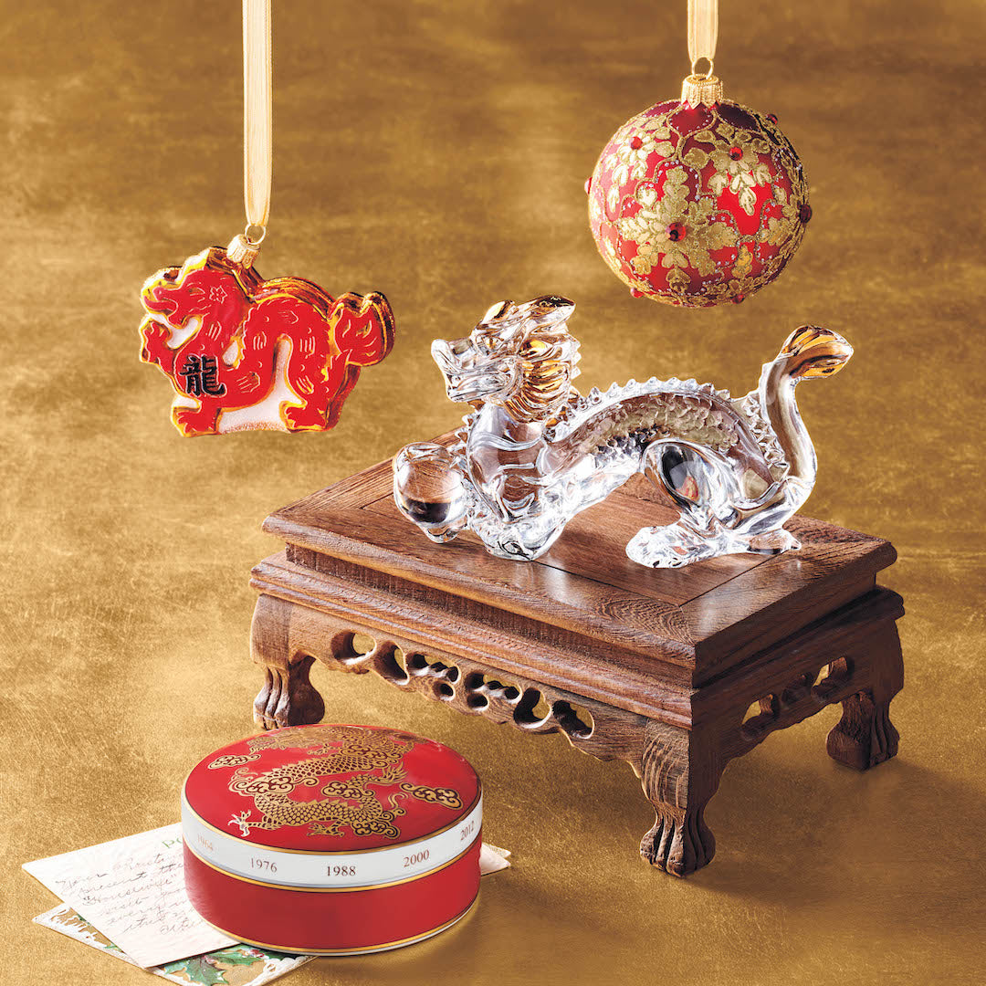 Regal Gold on Red Ball Ornament