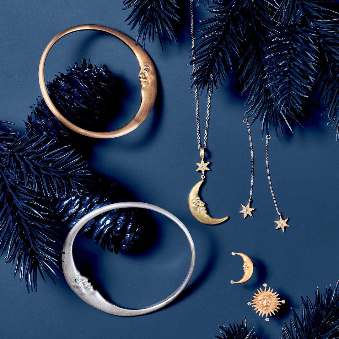 Gold Crescent Moon Bangle