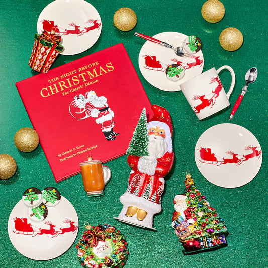 Santa's on His Way Canapé Plates, Set of 4