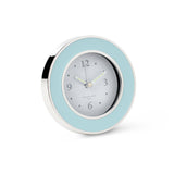 Light Blue Round Alarm Clock, Silver