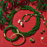 Green Nephrite Jade 5-Strand Twist Necklace