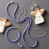 Quadrille Drop Earrings in Tanzanite & Diamonds