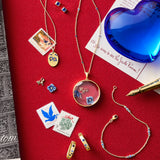 Forget-Me-Not Pendant Necklace in Blue & Yellow Sapphires