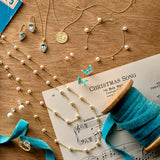 Diamond & Blue Enamel Butterfly Earrings