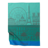 Paris Garden Panorama Tea Towel