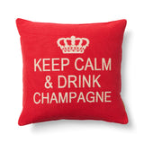 Keep Calm & Drink Champagne Pillow, Red