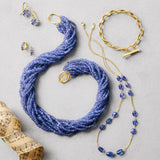 Quadrille Drop Earrings in Tanzanite & Diamonds