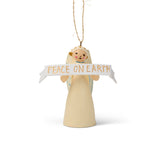 Peace on Earth Banner Angel Ornament