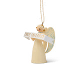 Peace on Earth Banner Angel Ornament