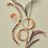 Multi-Color Gemstone Moon Bracelet