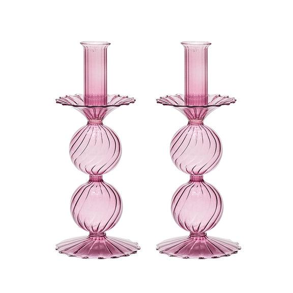 Kim Seybert Bella Candleholders, Set of 2 Lavender