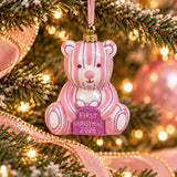 1st Xmas Bear 2026 Ornament, Pink